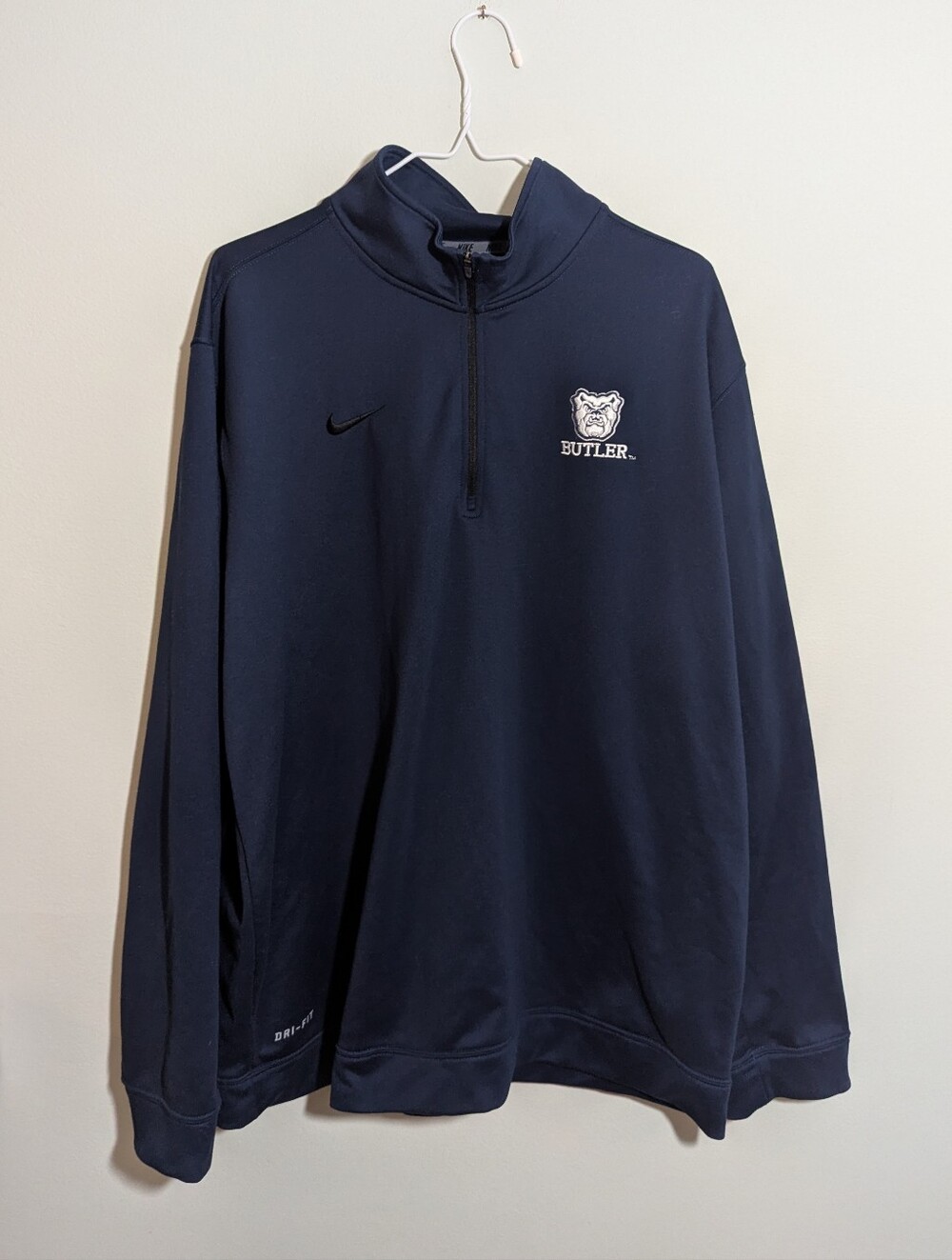 Nike Dri-fit Butler Bulldogs 1/4 Zip Pullover Men's XL Blue Embroidered Logo